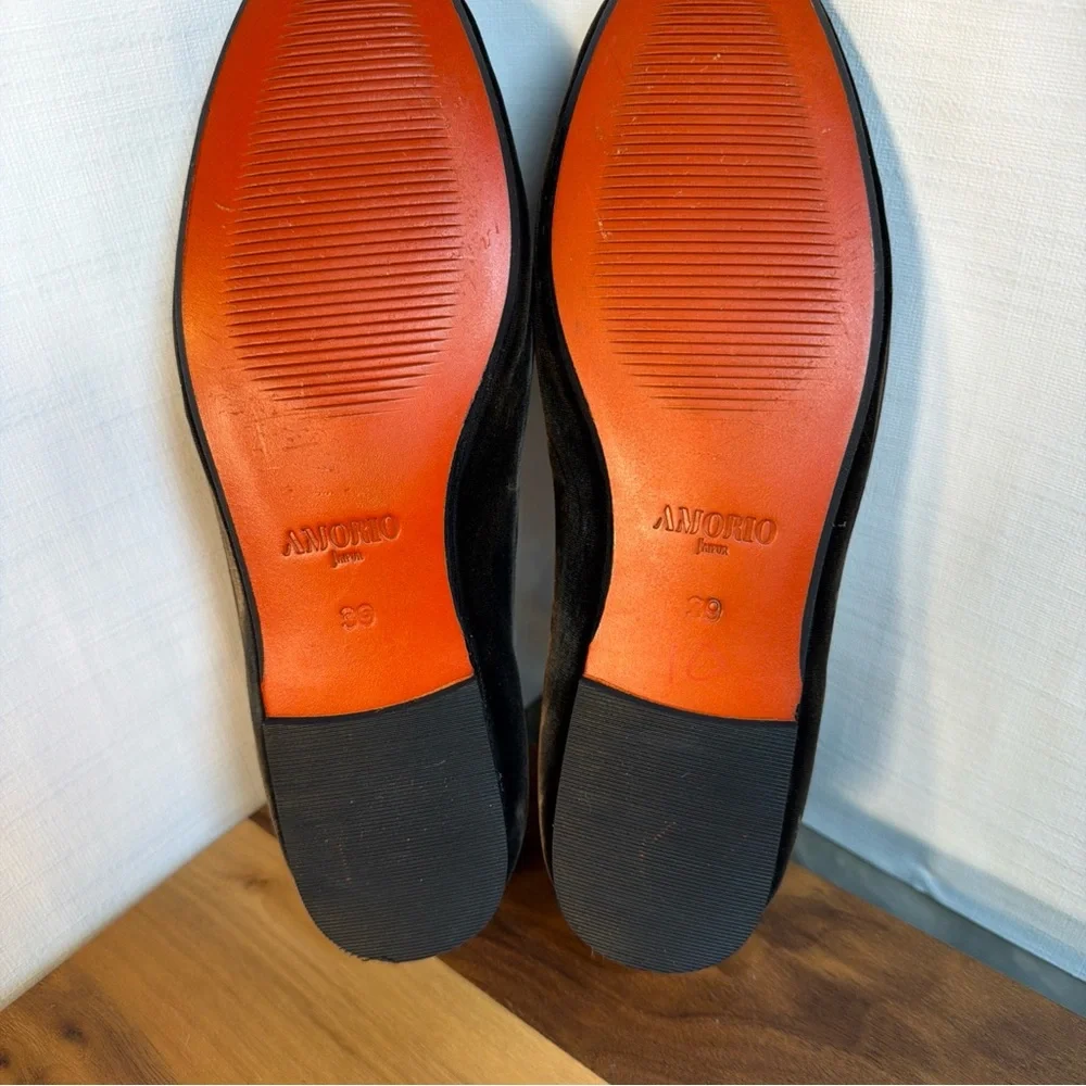 NEW Amorio Jaipur Women Sz 39 Velvet‎ Leather Driving Loafers Brown Elegant Boho
